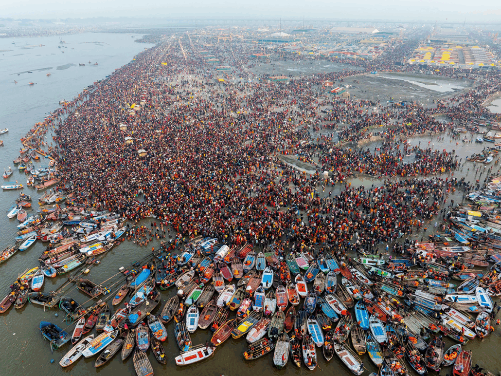 400 milijonov romarjev v začasni metropoli, Prayagray, Indija